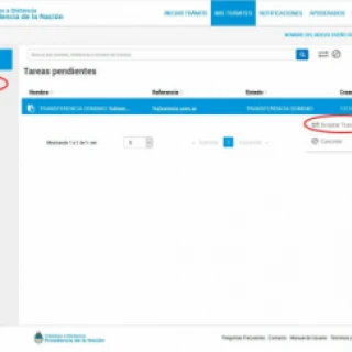 Aceite a transferência de domínio