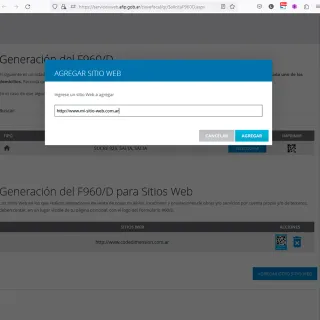 Adicione o URL do seu site