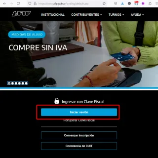 Entre no site da AFIP