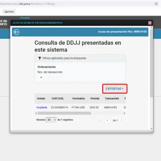 Confirmação de solicitação de devolução