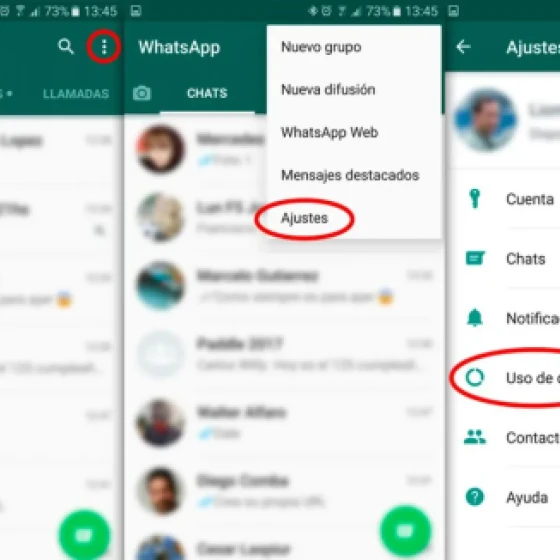 Uso de dados e armazenamento