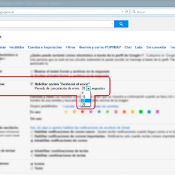 Desfazer opção de envio