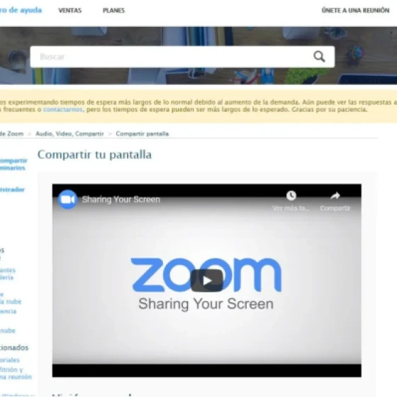 Zoom para compartilhar a tela e usar pausa