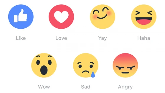 Reações do Facebook, novas classificações para publicações